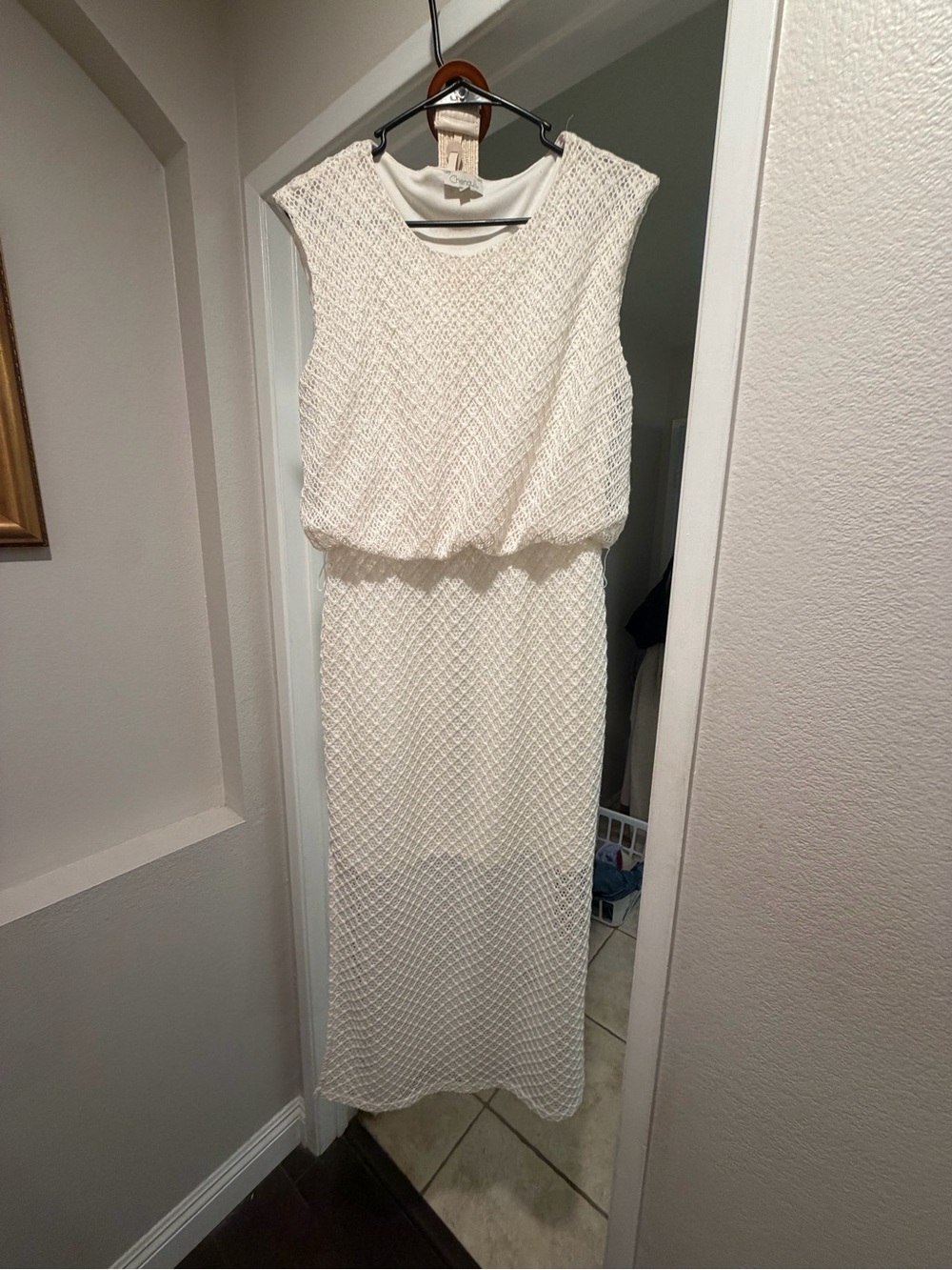 Chenault Ivory Sleeveless Textured Maxi Dress